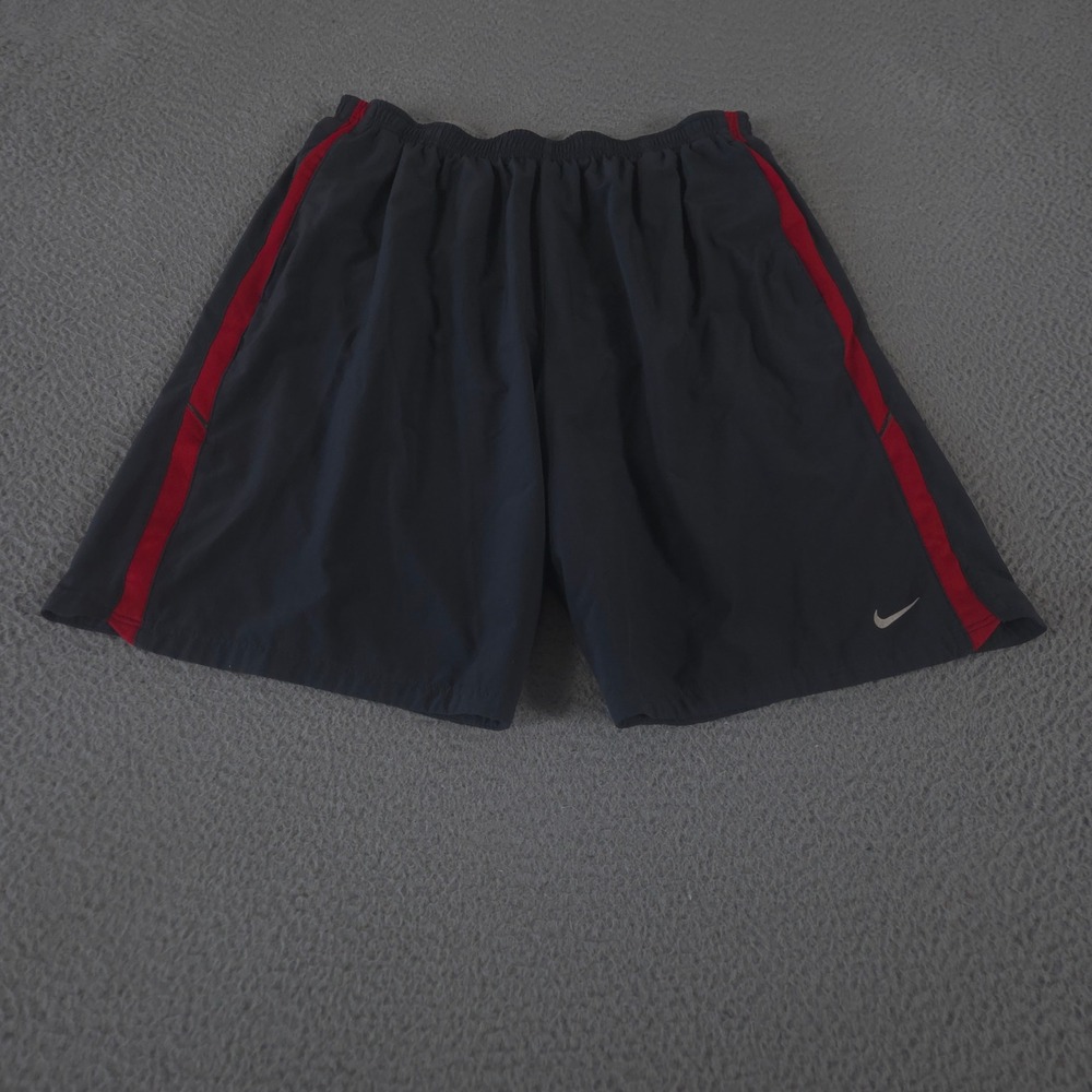 Nike Shorts Mens Large Charcoal Gray Challenger 8" Running‎ Side Stripe Dri-Fit
